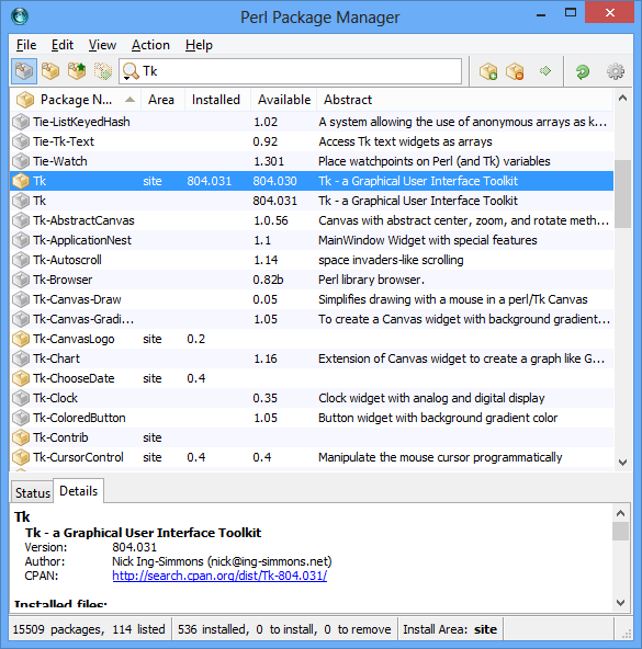 Perl/Tk in PPM installieren