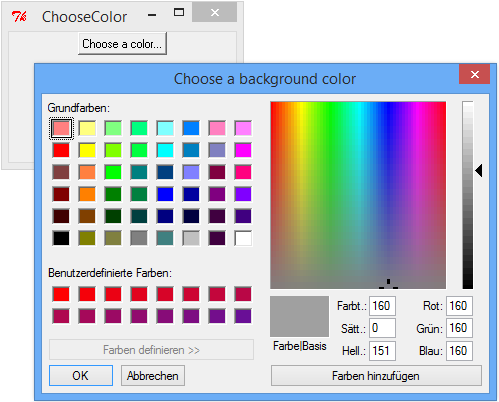 Farbauswhal mit Tk::chooseColor