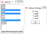 Selektierte Einträge der Listbox anzeigen