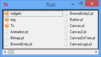 Tk::TList als Explorer-Ähnliche Ansicht